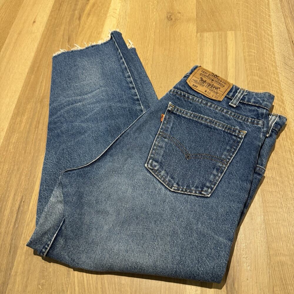 Levi’s 550 Vintage Orange Tab Men’s Fit 32x24.35” Blue Denim Jeans Relaxed 90's